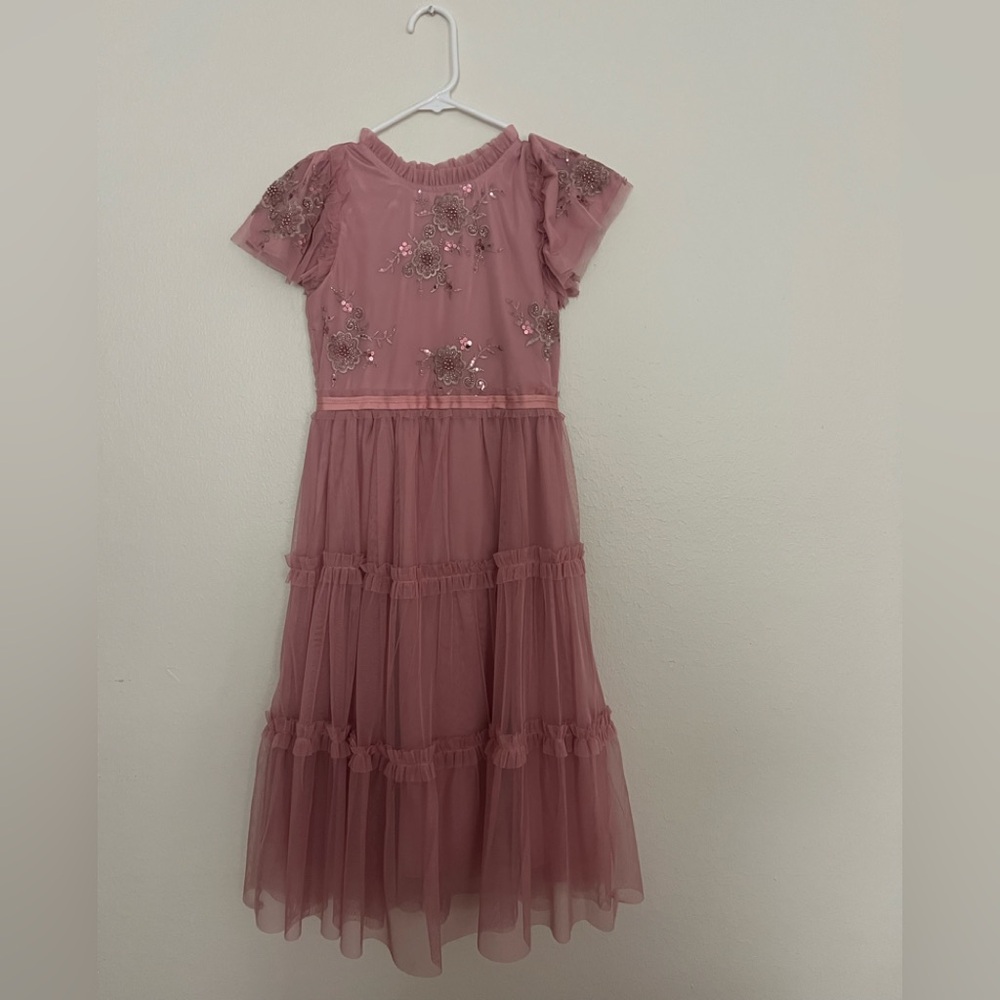 Badgley Mischka Rose Embellished Kids Dress - Picture 1 of 10